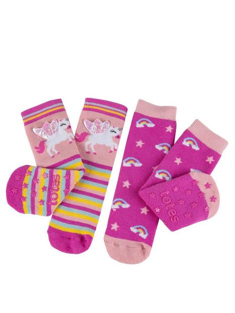 totes-2-pack-childrens-slipper-sox-pink