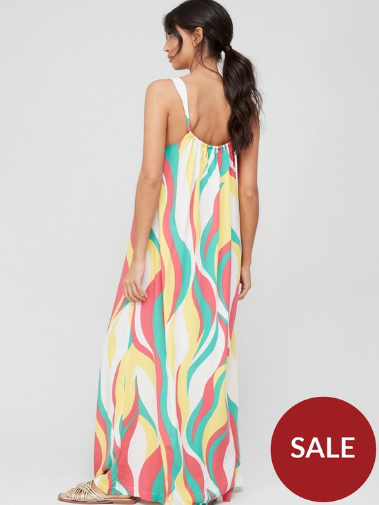 stillFront image of v-by-very-printed-knotted-strap-detail-maxi-beachnbspdress-multinbsp