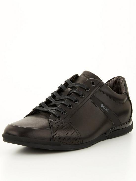 stillFront image of boss-saturn-lux-low-profile-trainers-black