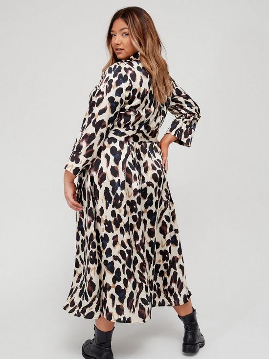 stillFront image of ax-paris-curve-curve-leopard-print-midi-shirt-dress-animal-print