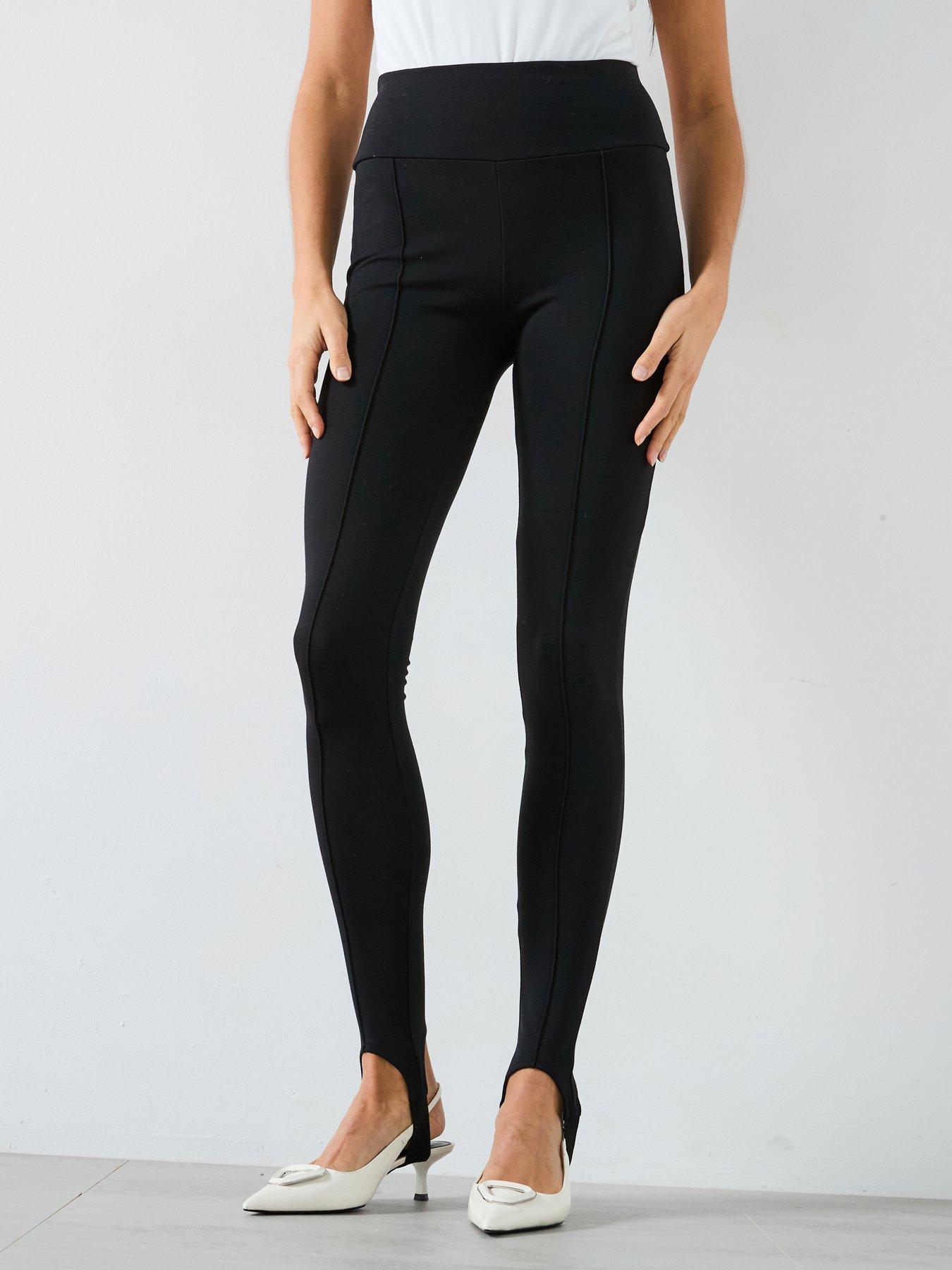 undefined Seam Detail High Waist Stirrup Legging - Black