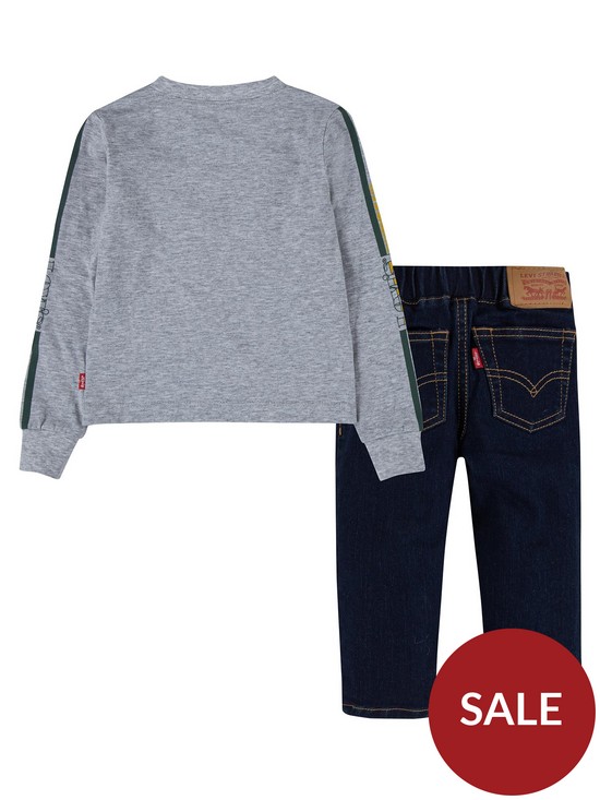 back image of levis-baby-boys-long-sleeve-tee-jeans-set-grey