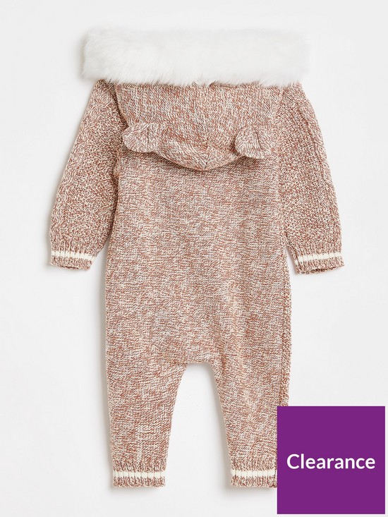 back image of river-island-baby-baby-cable-knit-zip-through-bodysuit--nbspbrown