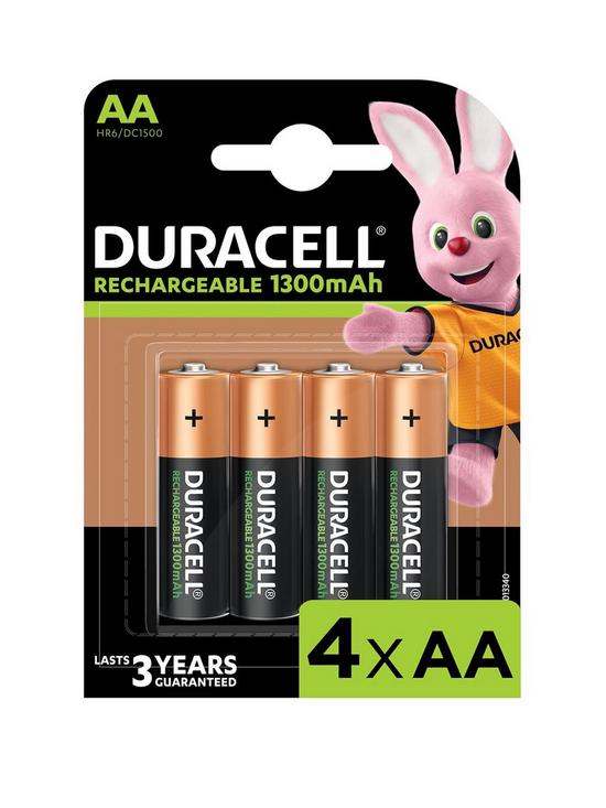 front image of duracell-aa-rechargeable-1300mah-batteries-4-pack