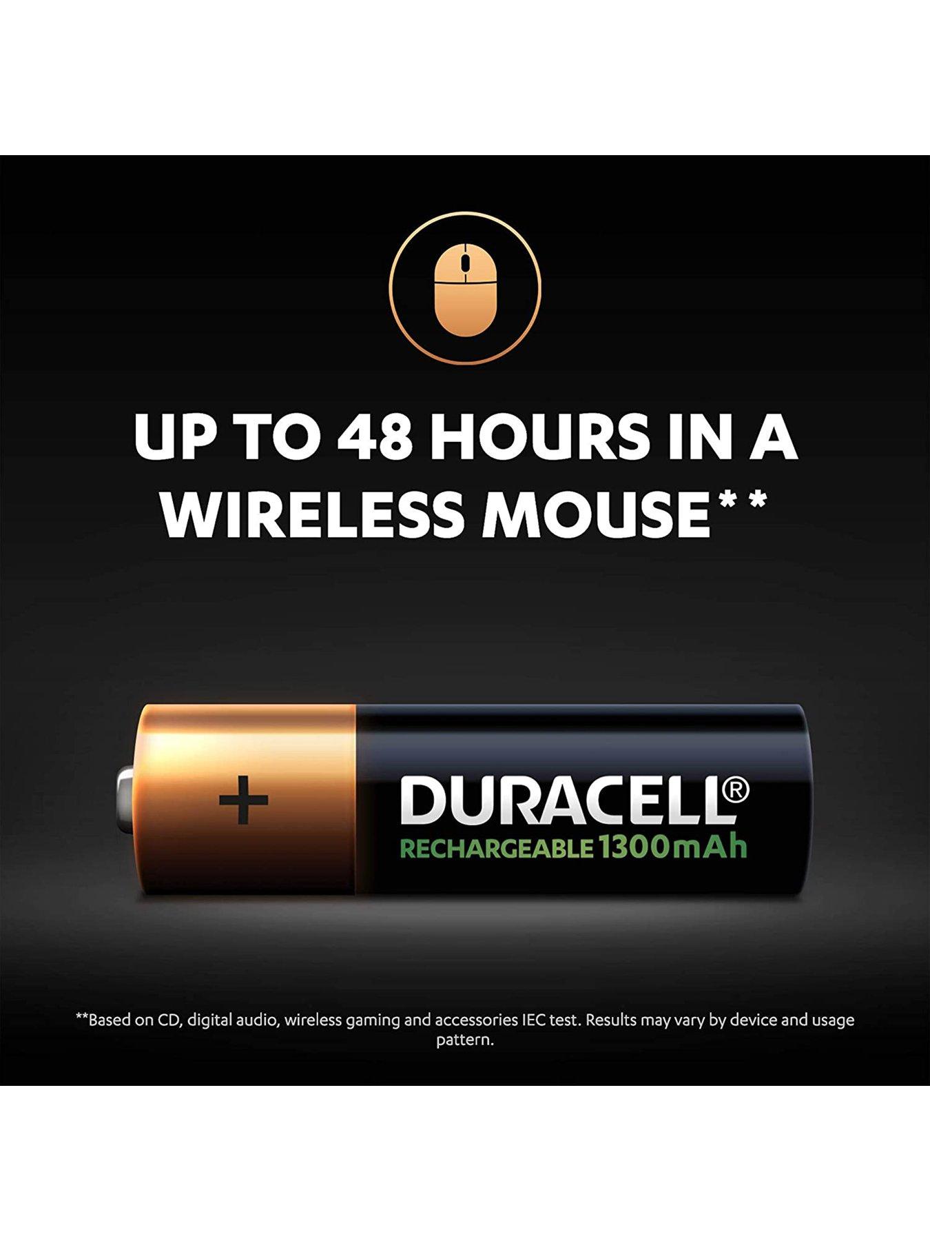  image of duracell-aa-rechargeable-1300mah-batteries-4-pack