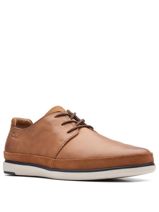 front image of clarks-bratton-lace-shoes-dark-tan