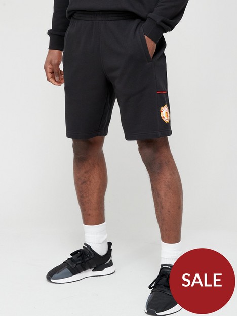 adidas-originals-manchester-united-french-terry-shorts-black