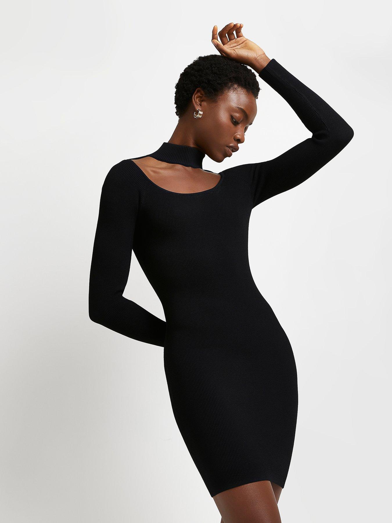 black jumper dress womens