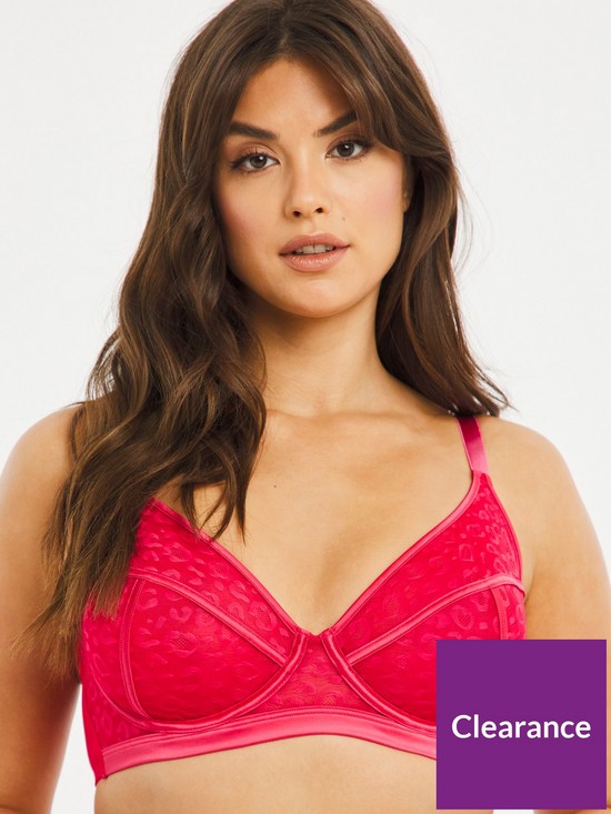 front image of figleaves-pimlico-non-padded-underwired-plunge-bra-red