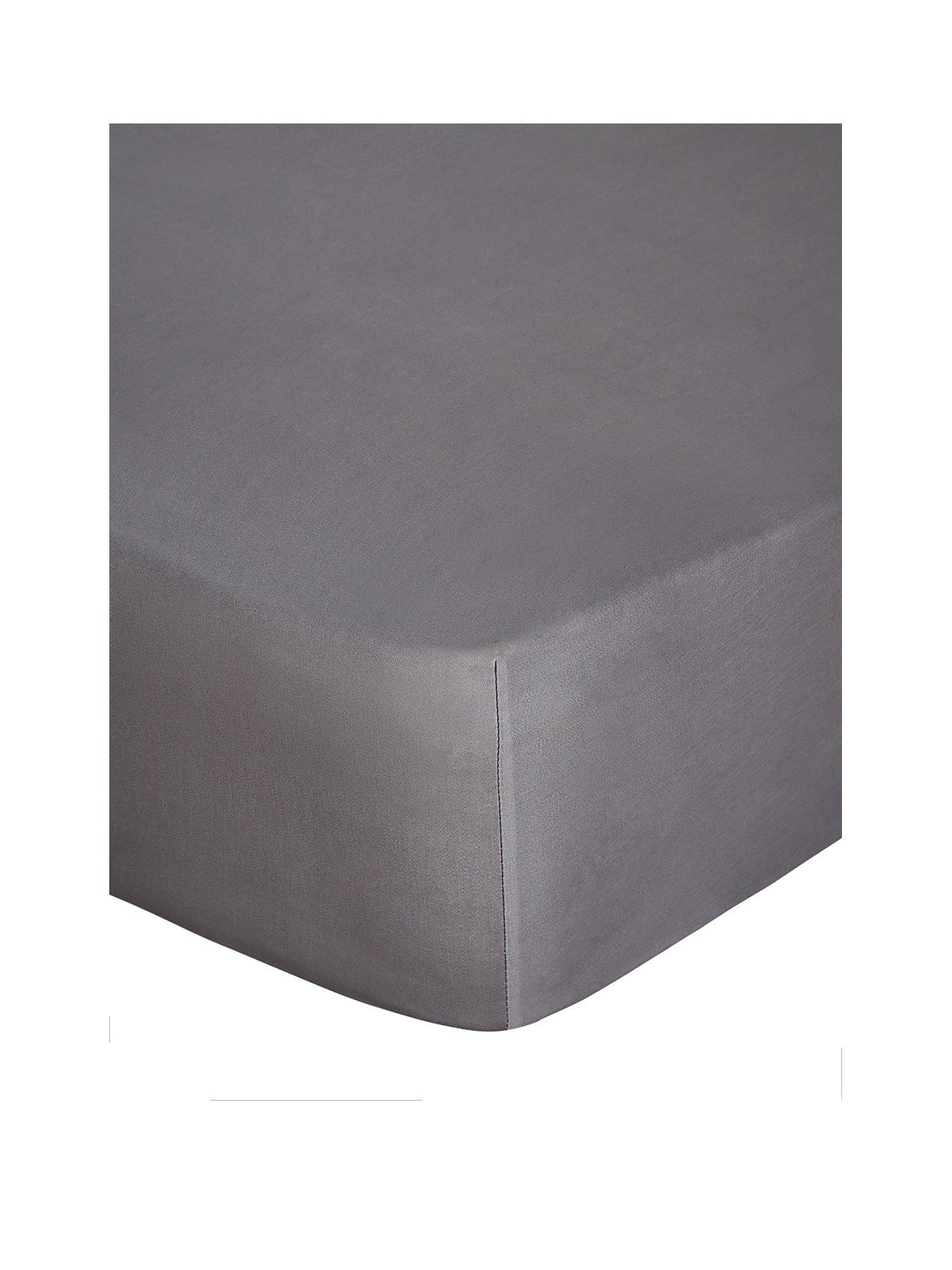  image of very-home-luxury-400-thread-count-plain-soft-touch-sateen-extra-deep-32-cm-fittednbspsheet-charcoal
