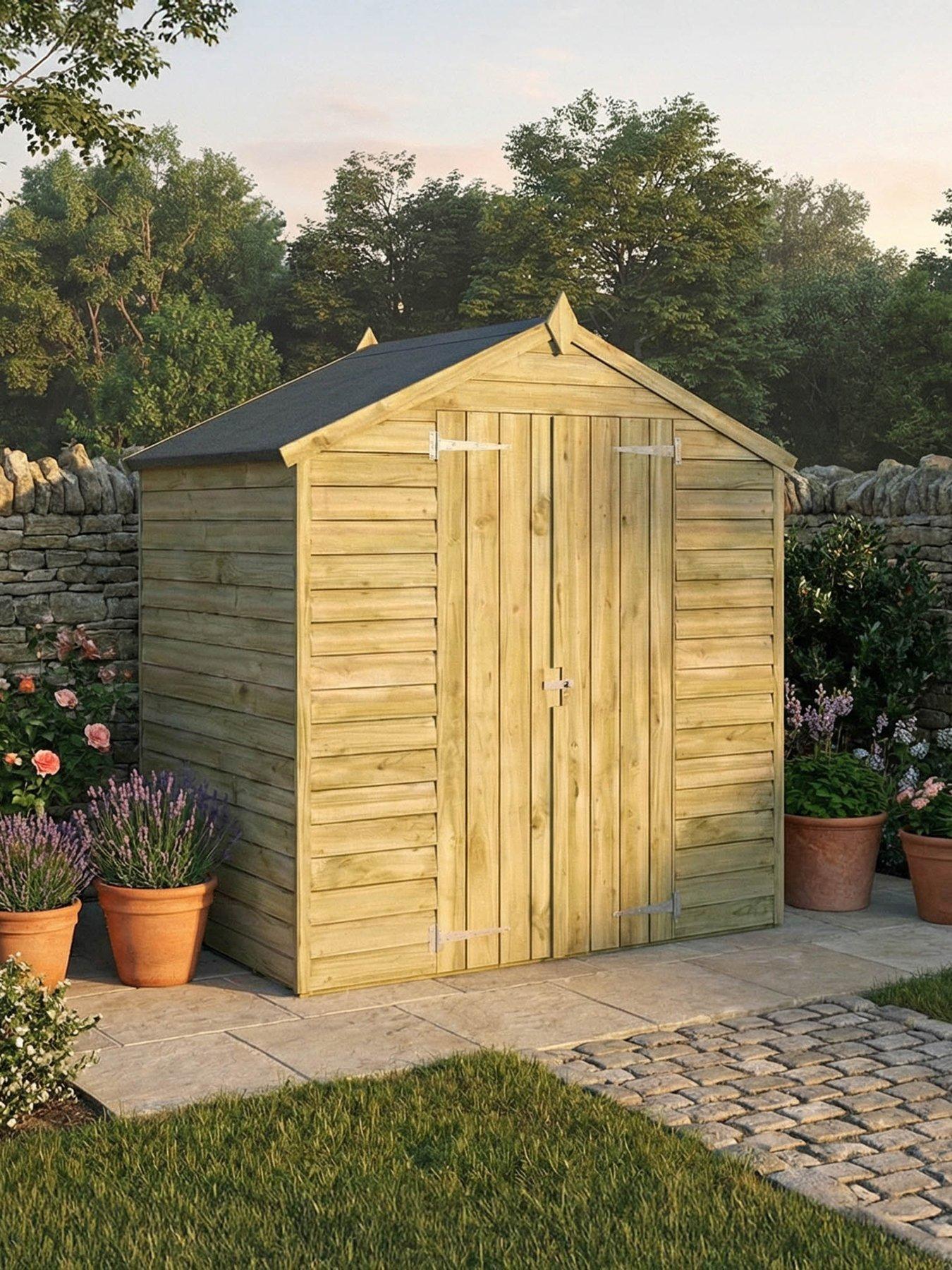 MERCIA 4 x 6 ft Overlap Apex Windowless Shed with Double Doors - FSC Certified®