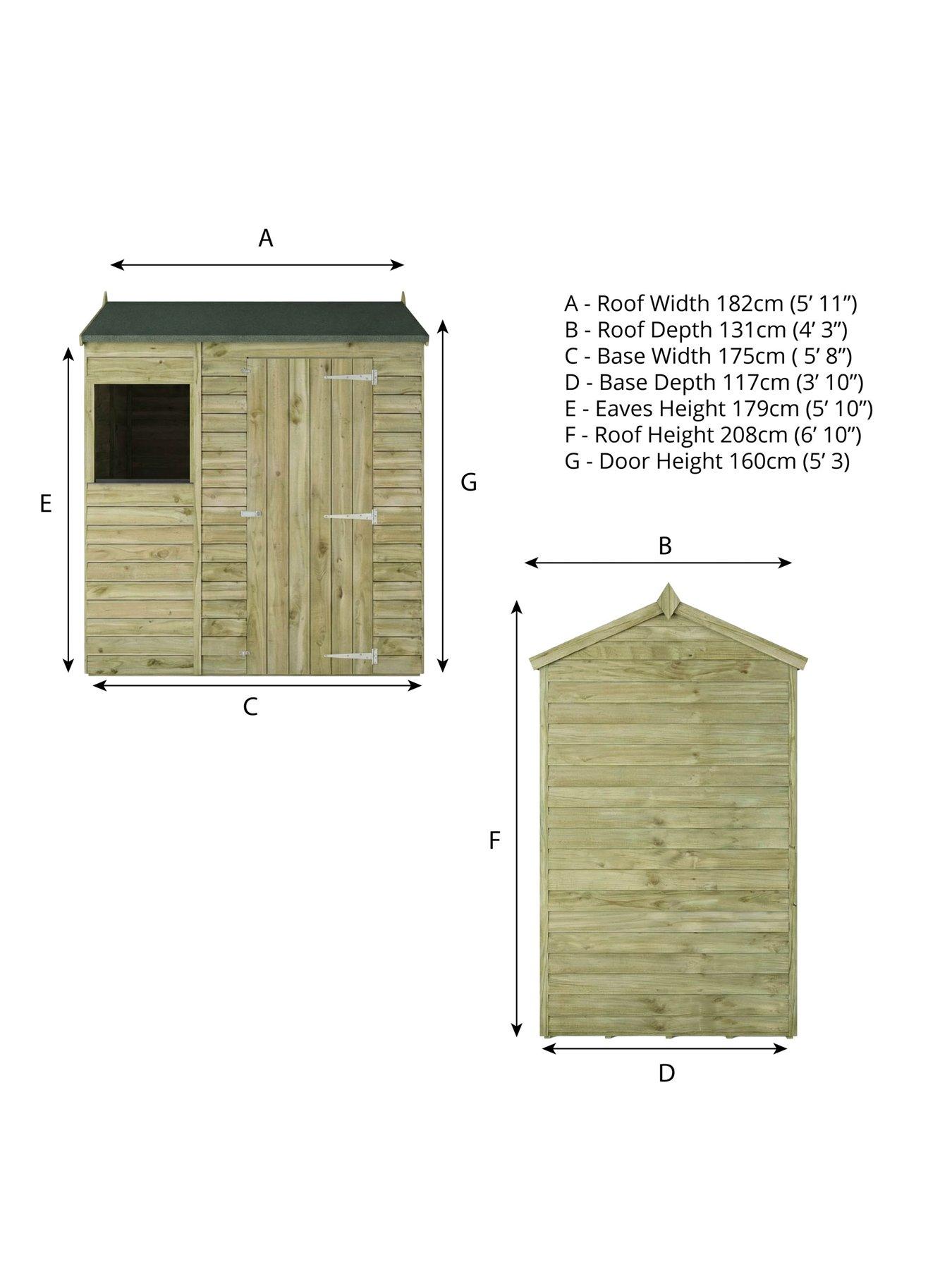 Image 5 of 6 of MERCIA 6 x 4 ft&nbsp;Overlap Reverse Apex Shed - FSC&reg; Certified