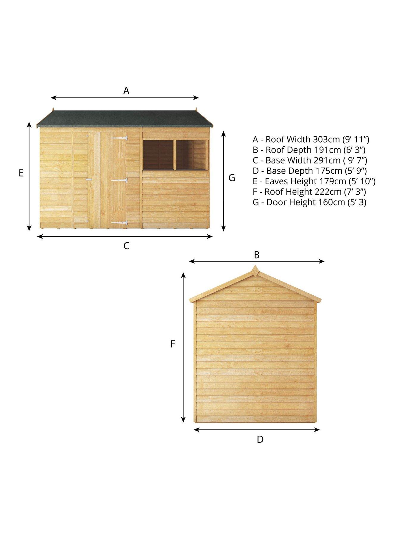 Image 5 of 6 of MERCIA 10 x 6ft Overlap Reverse Apex Shed - FSC&reg; Certified