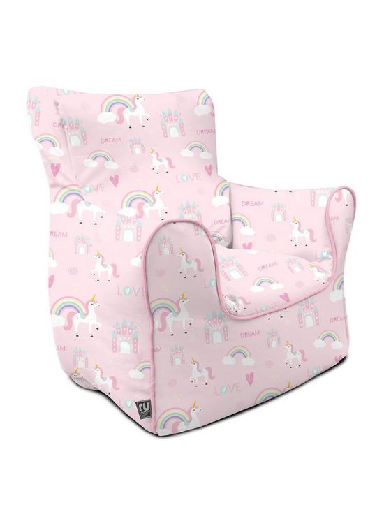 front image of rucomfy-unicorn-childrens-armchair