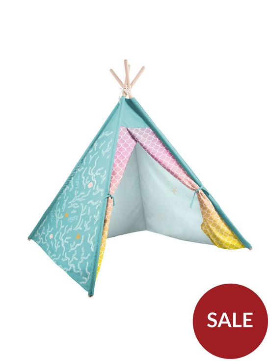 stillFront image of rucomfy-kids-teepee-play-tent-mermaid-tail