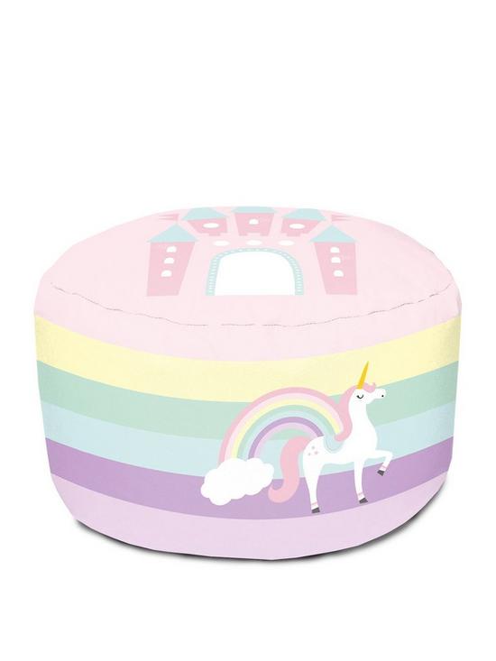 front image of rucomfy-unicorn-childrens-footstool