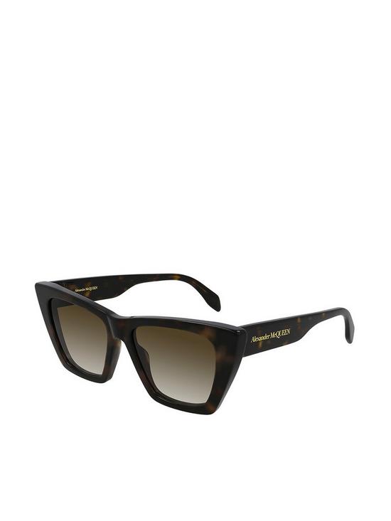 front image of alexander-mcqueen-sunglasses-rectangle-sunglasses-havana