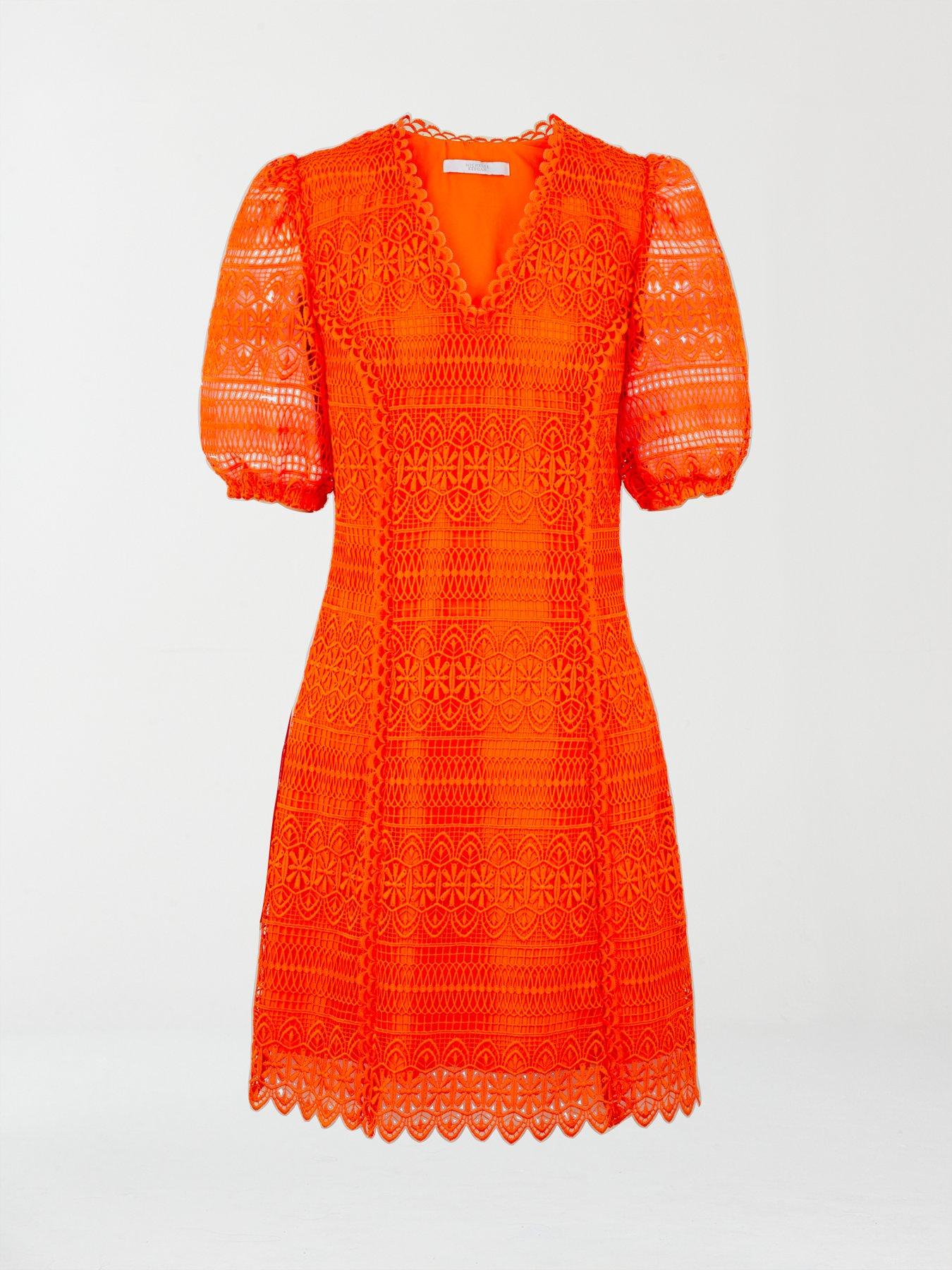 michelle keegan orange lace dress