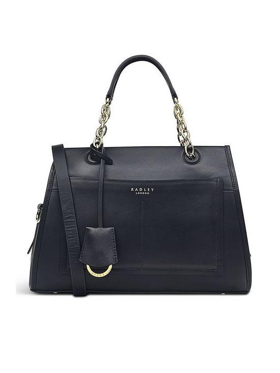 front image of radley-fern-street-small-lesther-ziptop-multiway-bag-black