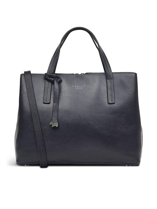front image of radley-dukes-place-leather-medium-open-top-multiway-bag-thunder