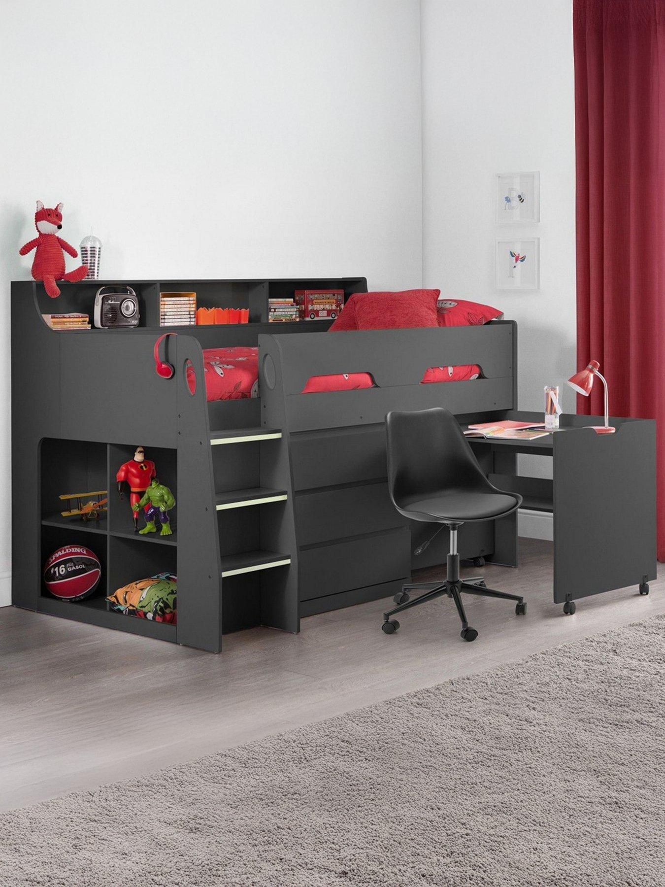 undefined Noah Midsleeper Bed with Desk, Drawers and Shelving