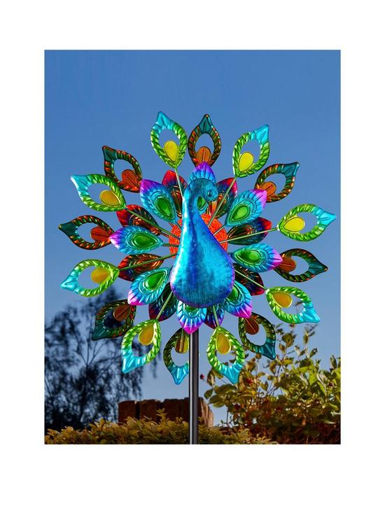 front image of smart-solar-peacock-wind-spinner