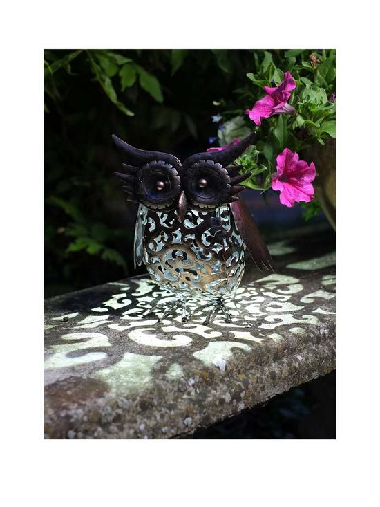 front image of smart-solar-solar-silhouette-owl-light