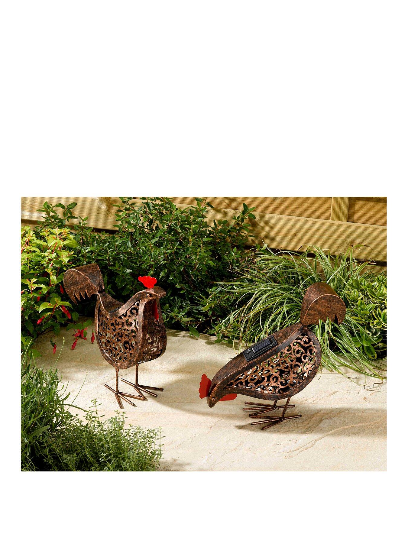 undefined Solar Silhouette Hens light pair