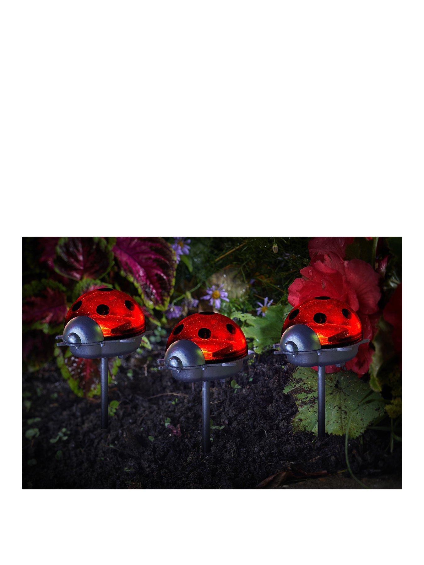 undefined Decorative Ladybird Solar Stake Lights (Pack of 3)