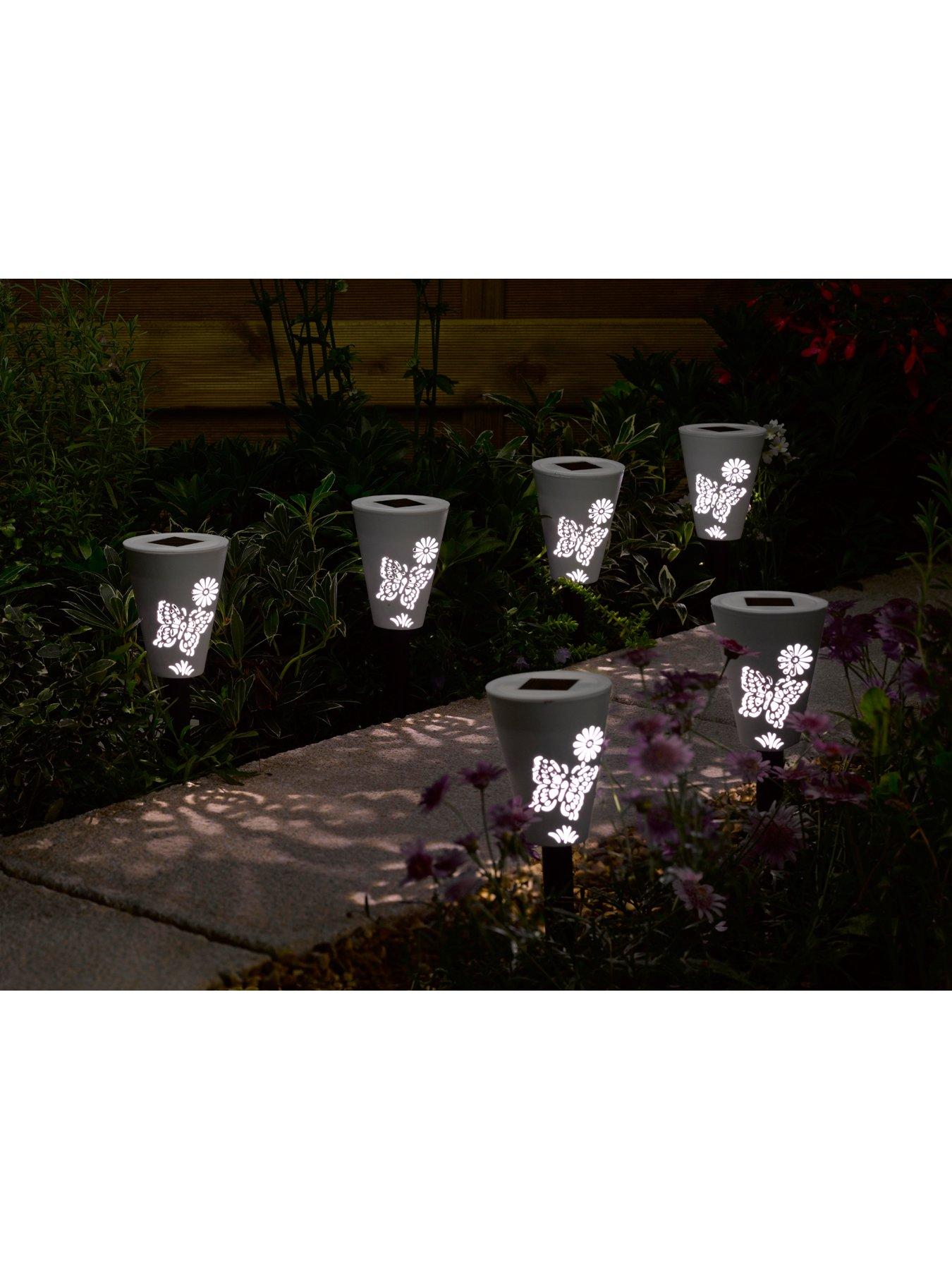  image of smart-solar-silhouette-butterfly-solar-stake-light-6-pack