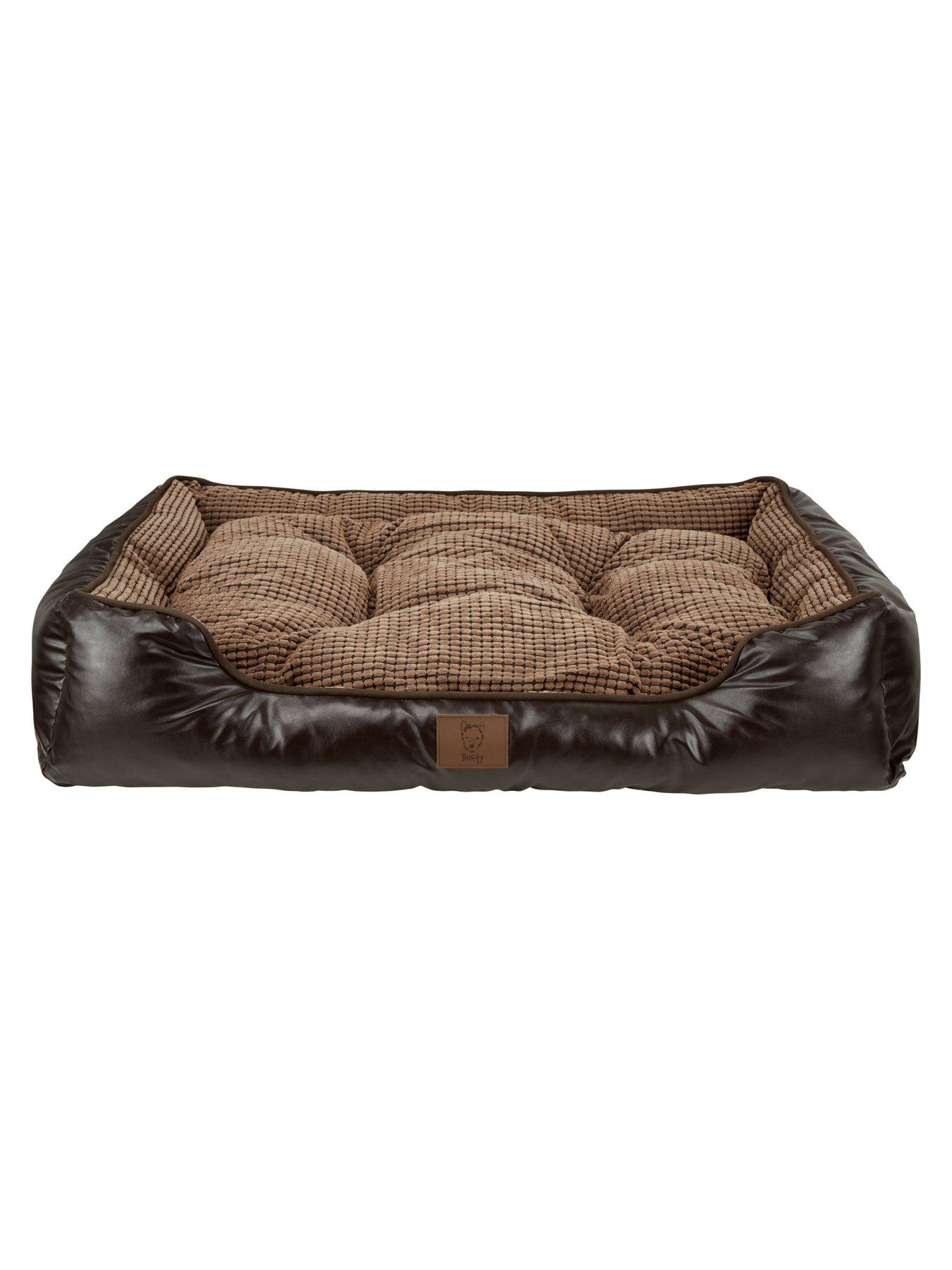  image of bunty-tuscan-faux-leather-pet-bed-brown