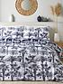  image of everyday-etched-palms-reversible-duvet-cover-set-navy
