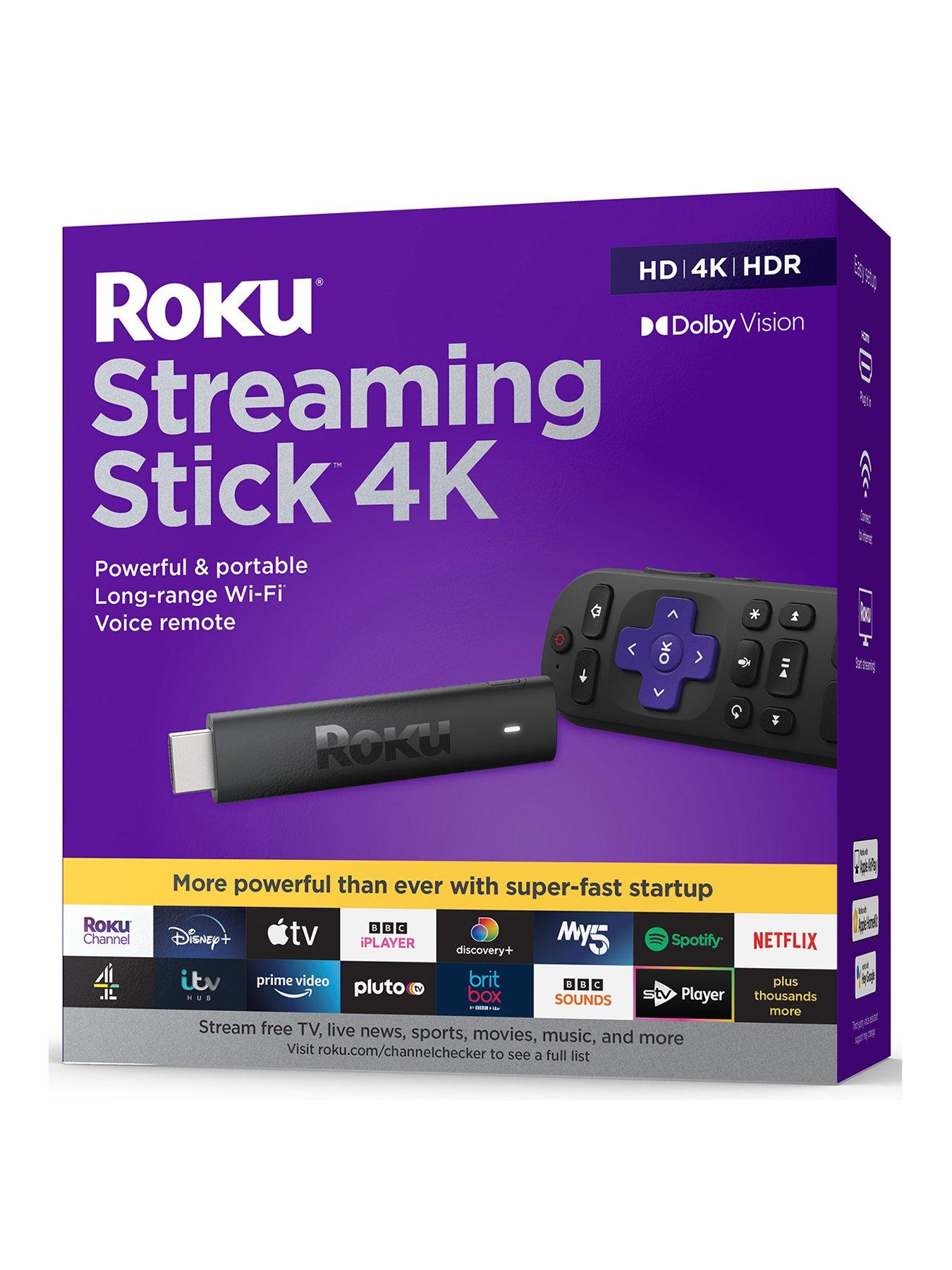 Roku Streaming Stick 4K HDR Media Player Littlewoods