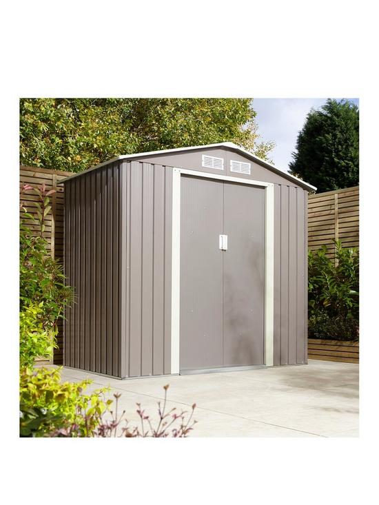 front image of rowlinson-trentvale-6-xnbsp4ft-metal-apex-shed-light-grey
