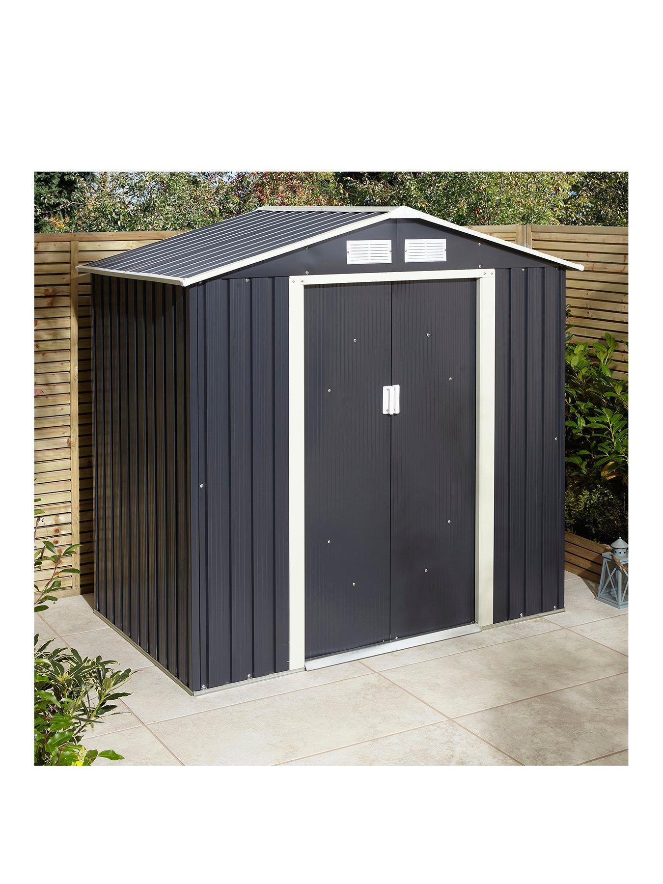 rowlinson-trentvale-6-xnbsp4ft-metal-apex-shed-dark-grey