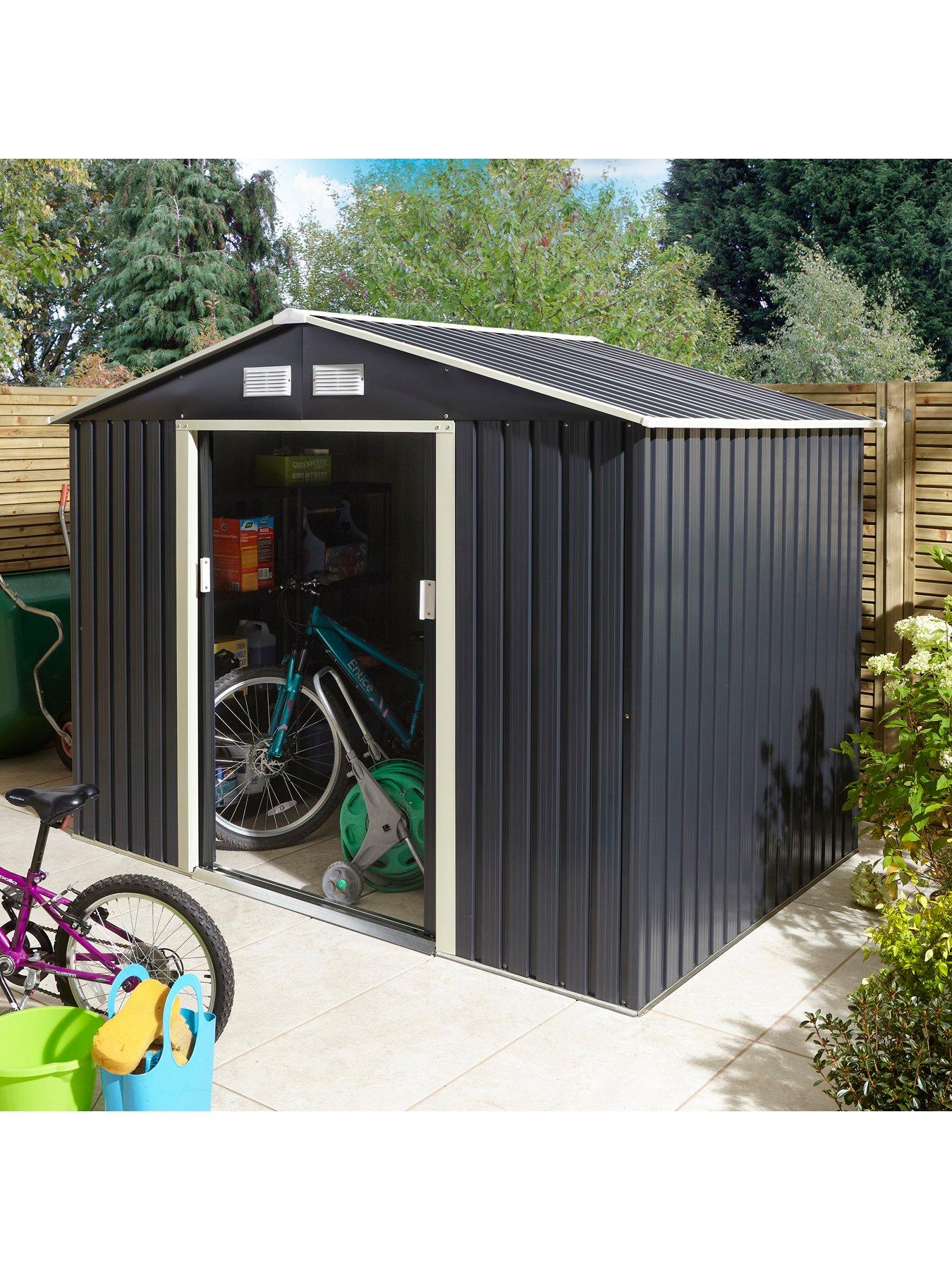 Image 2 of 6 of Rowlinson Trentvale 8 x 6ft Metal Apex Shed - Dark Grey