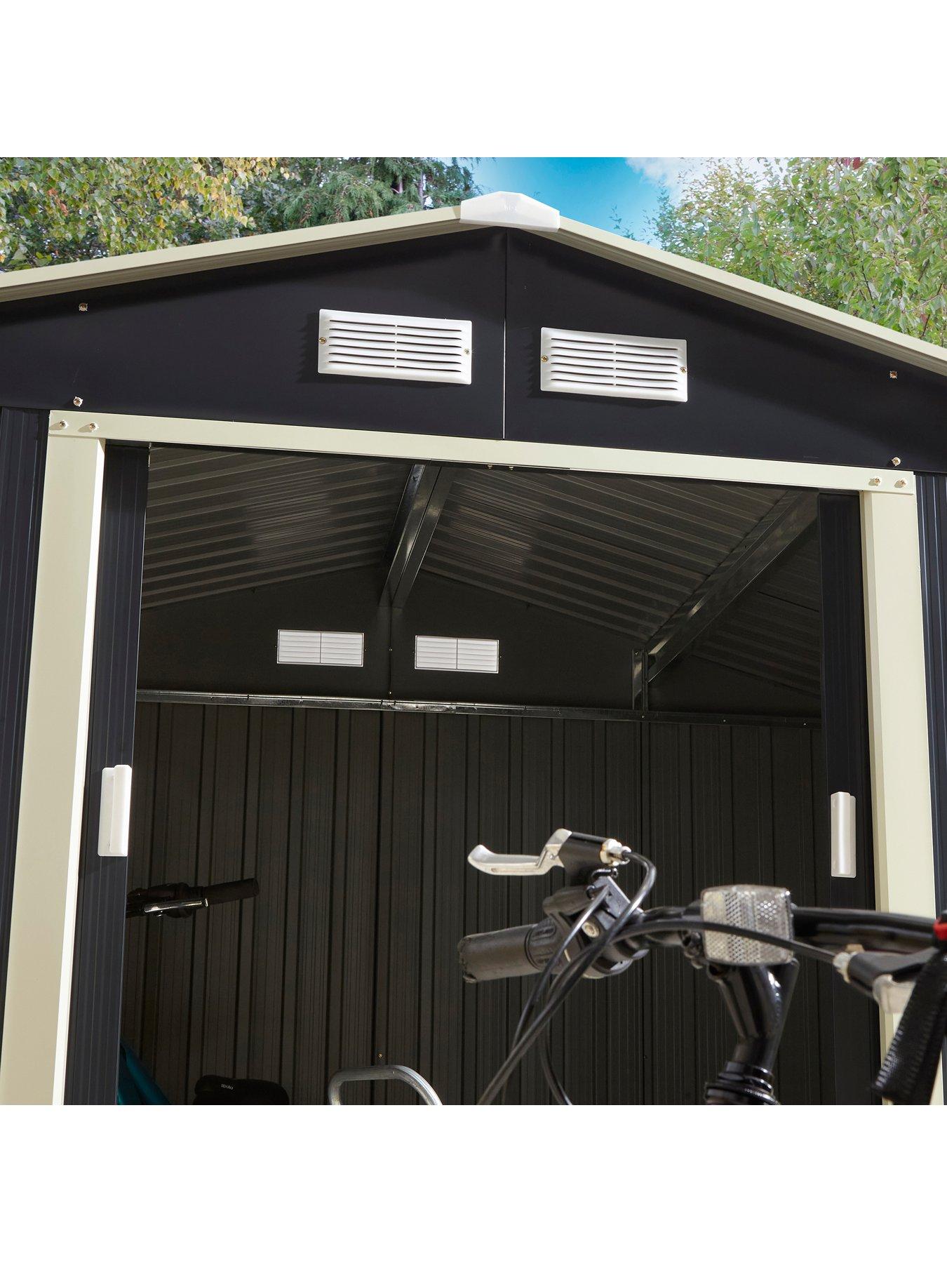 Image 3 of 6 of Rowlinson Trentvale 8 x 6ft Metal Apex Shed - Dark Grey