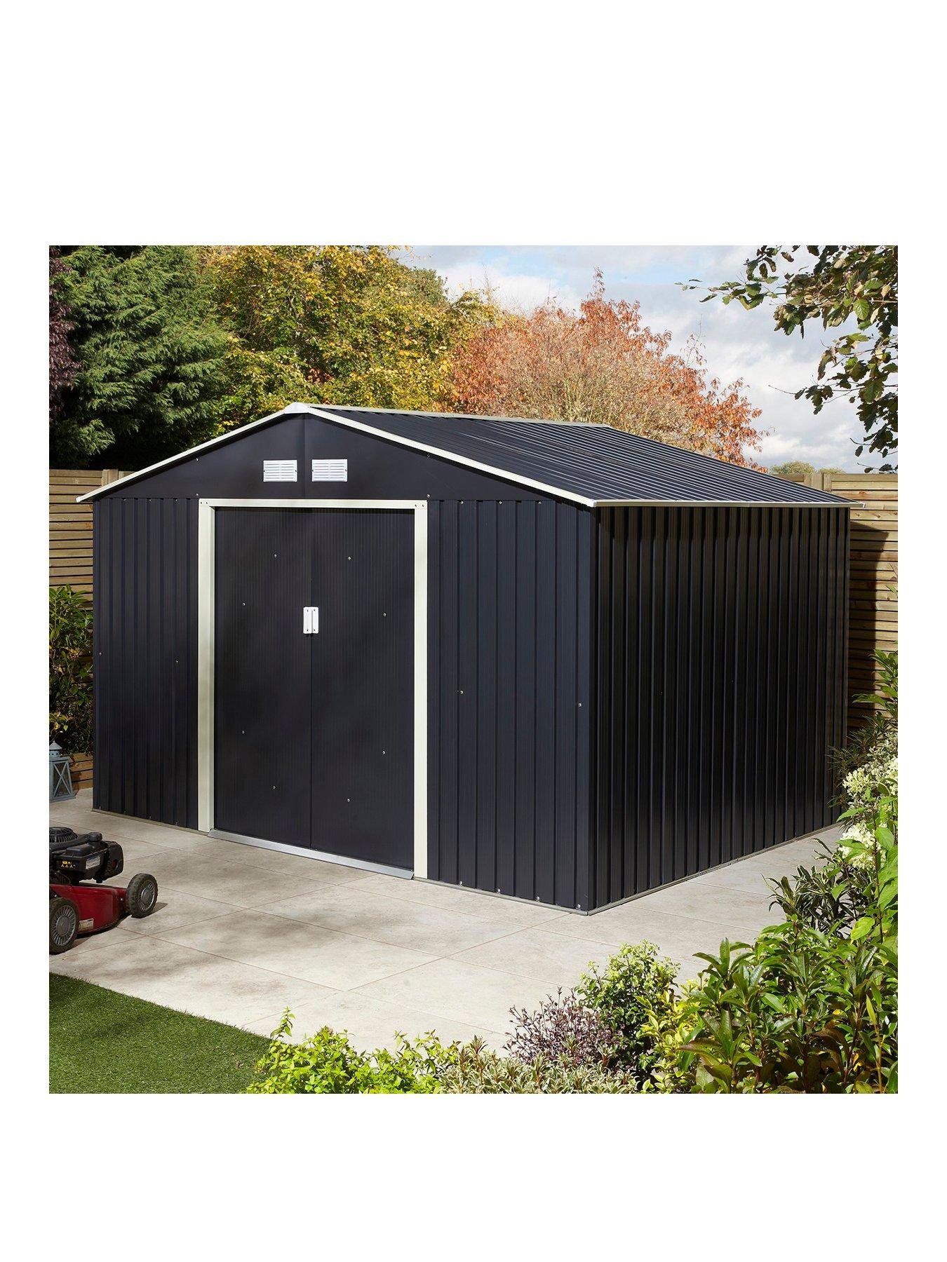undefined Trentvale 10 x 8 ft Metal Apex Shed - Dark Grey