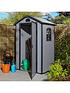  image of rowlinson-airevale-4x3-apex-plastic-shed-light-grey
