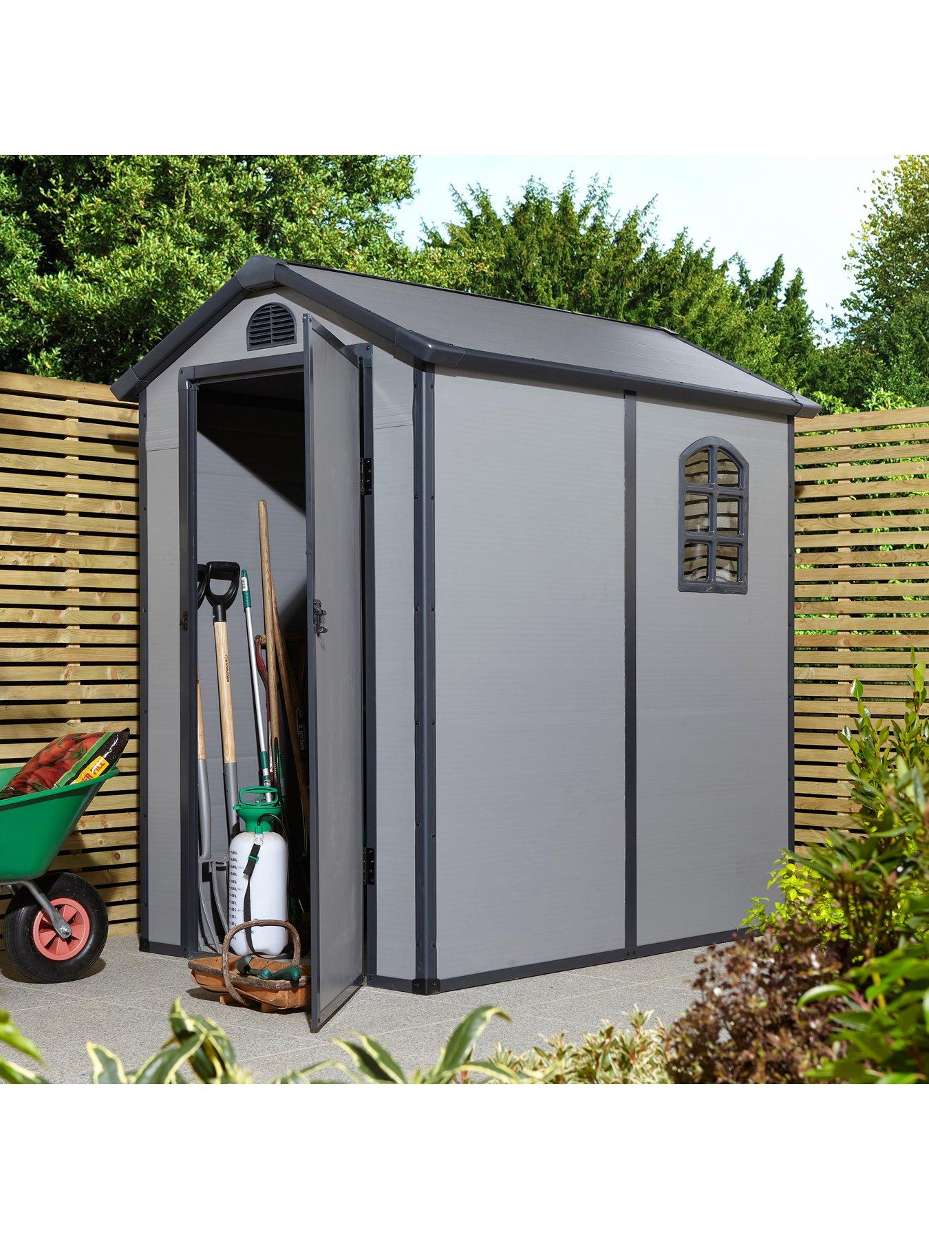  image of rowlinson-airevale-4-x-6ftnbspapex-plastic-shed-light-grey