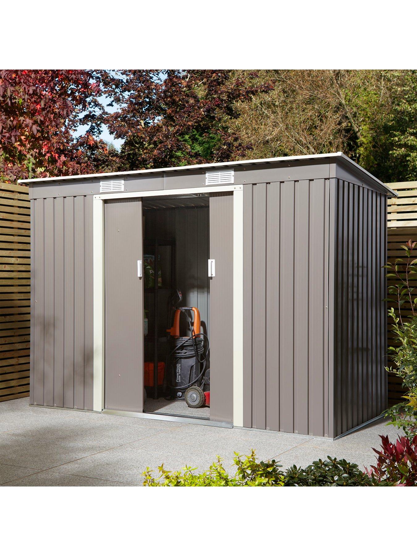 Image 2 of 6 of Rowlinson Trentvale 8 X 4ft Metal Pent Shed - Light Grey