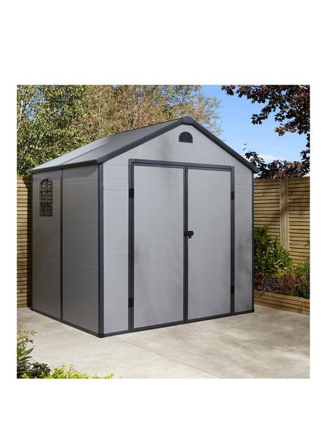 rowlinson-airevale-8x6nbspftnbspapex-plastic-shed-light-grey