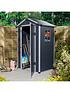  image of rowlinson-airevale-4-x-3ft-apex-plastic-shed-dark-grey