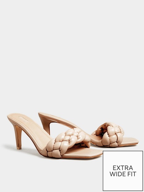 yours-yoursnbspplaited-stiletto-mules-extra-wide-fit