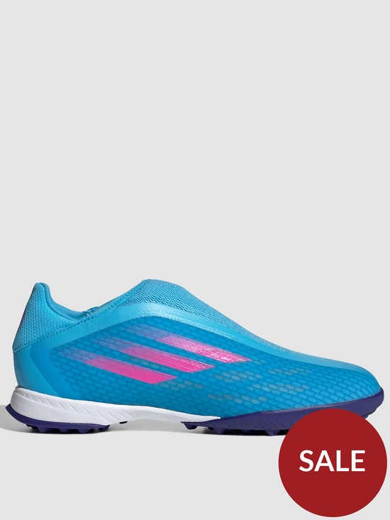 front image of adidas-mens-x-laceless-speed-form3-astro-turf-football-boot