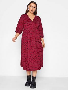 yours-yours-34-sleeve-wrap-markings-midaxi-dress-wine