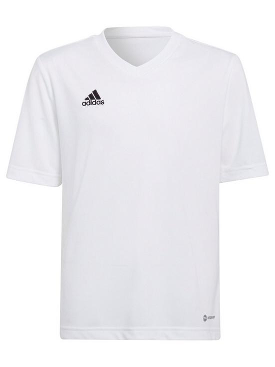 front image of adidas-youth-entrada-22-training-tee-white