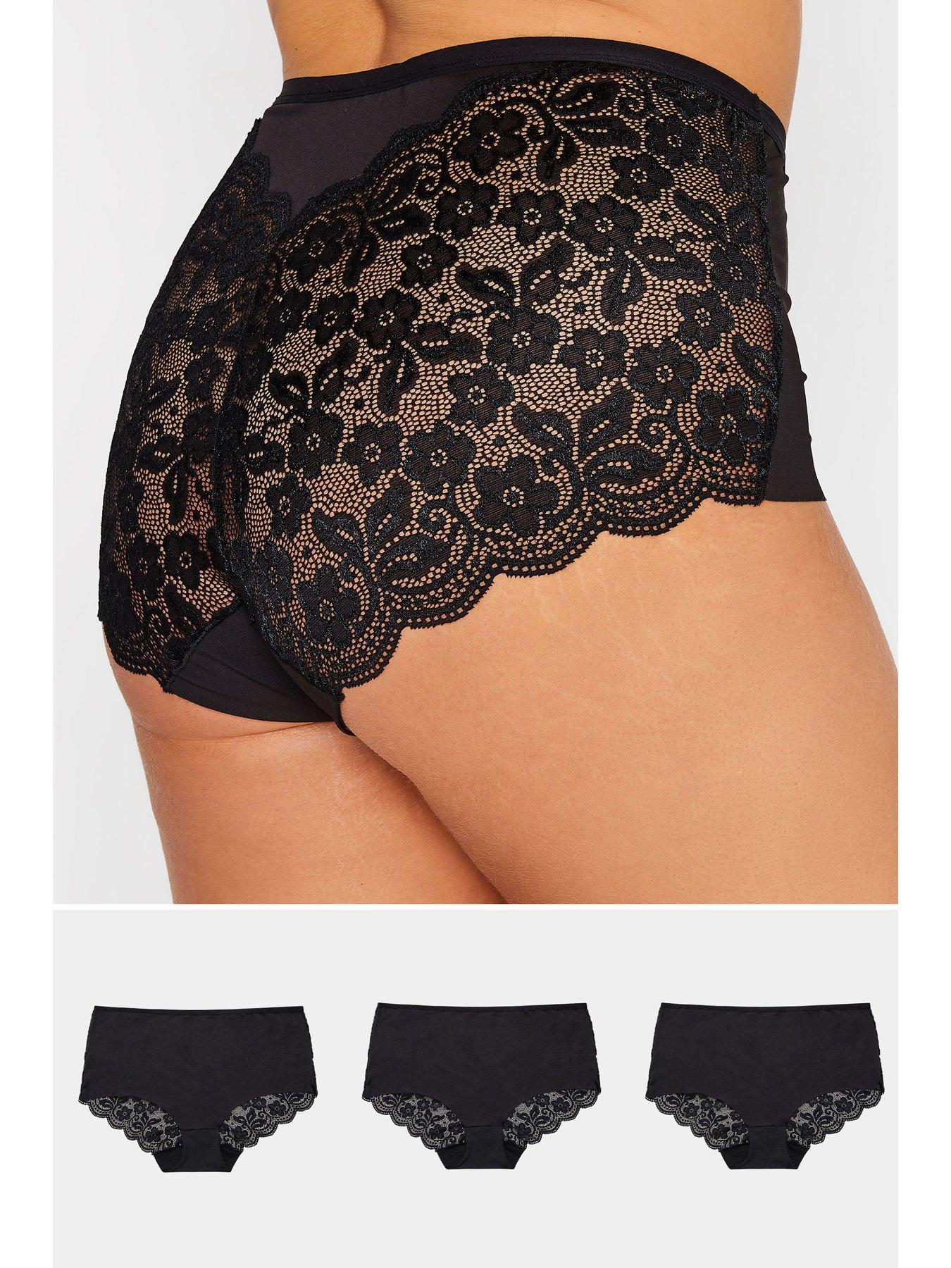Image 2 of 2 of Yours 3 Pack Lace Back Full Briefs