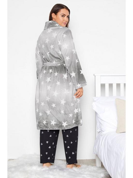 stillFront image of yours-ombre-star-shawl-collar-robe-grey