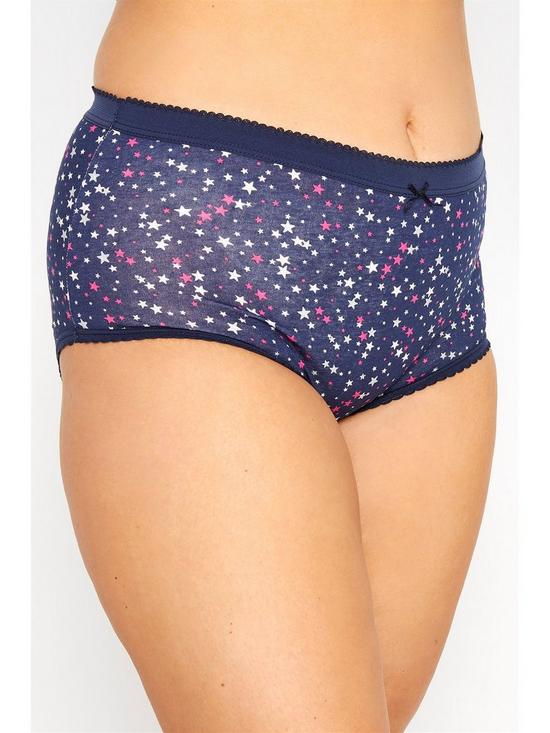 back image of yours-5-pack-sparkle-star-full-briefs-multi